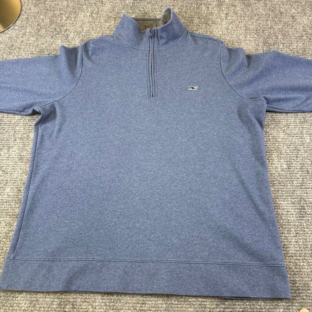 Vineyard Vines Performance 1/4 Zip Pullover LT Blu Textured Performance Swetshrt